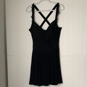 Durian Black Strappy Flattering Women’s Mini Dress Size M